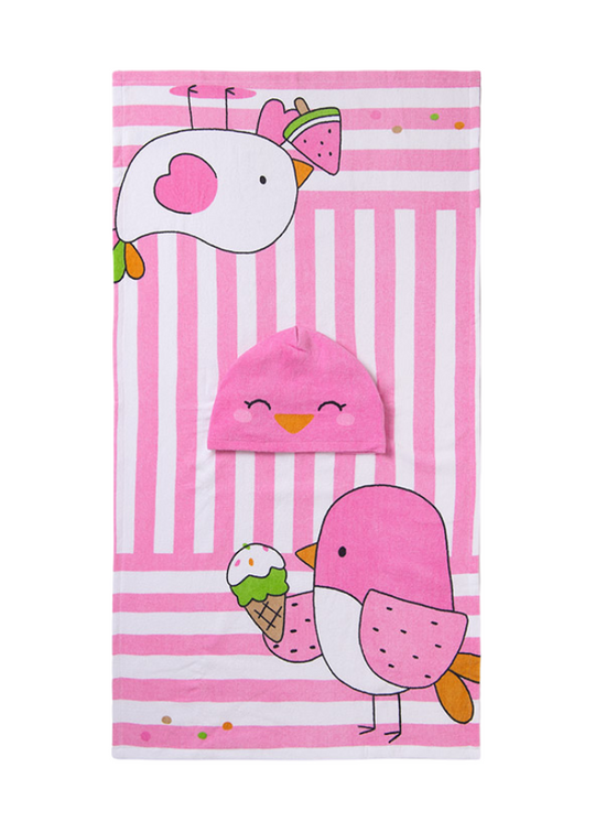 Beach Towel Cape Pink with Chicken 9919 Mayoral
