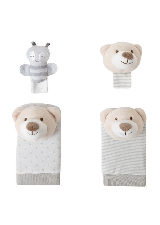 Set of 4 Hand+Foot Toy Teddy Bear Gray OSI01-31 Don Algodon