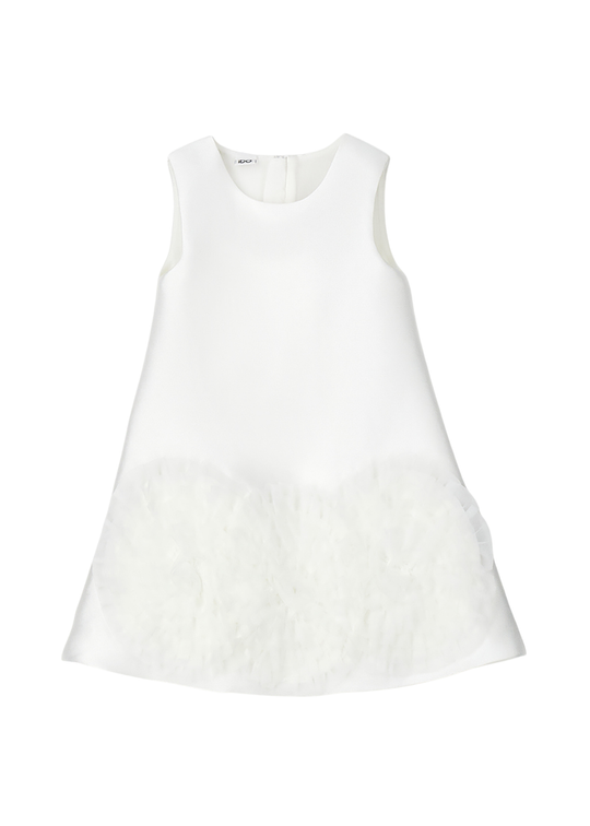 Rochie Ivory Saten cu Aplicatii Tulle 4.G331/00 iDO