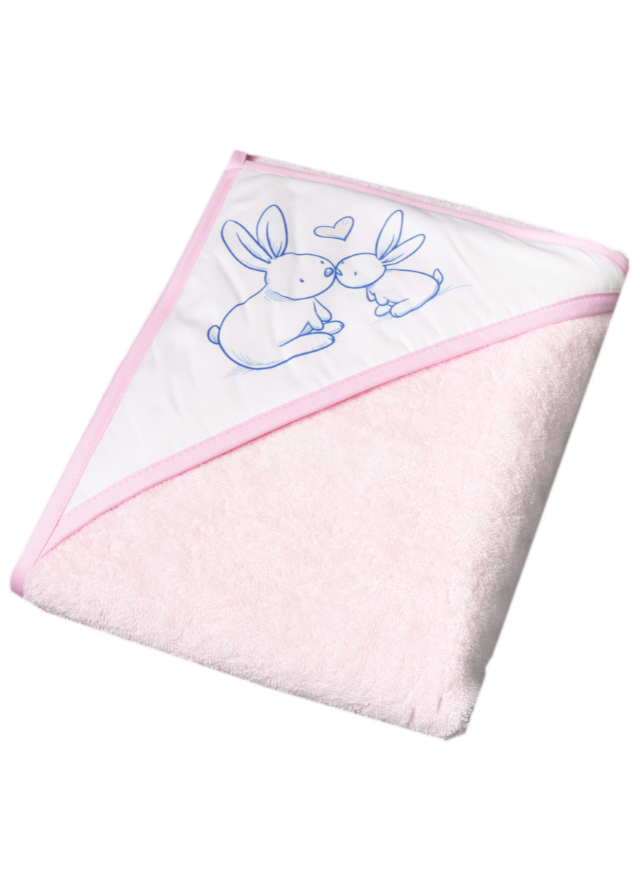 PROSOP BAIE CU GLUGA "LITTLEBUNNIES" 100X100CM ROZ KR-008-104 Tega Baby - Camera Bebelusului