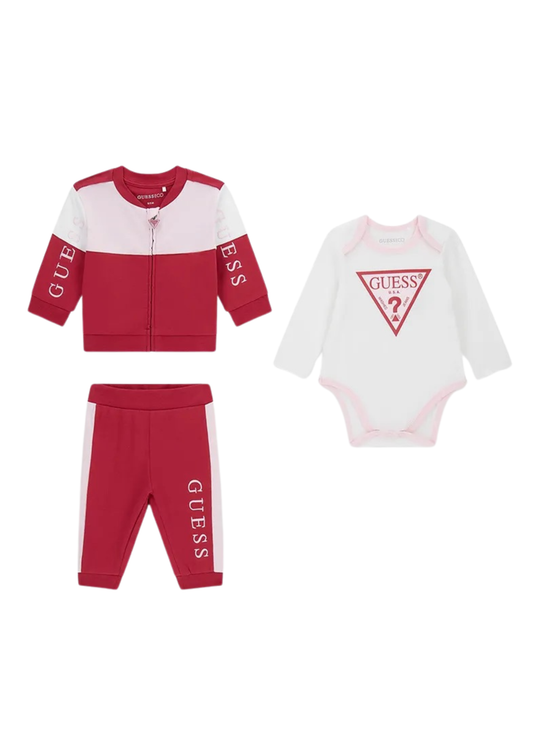 Set 3 Piese Bluza Sport, Body si Pantaloni Roz cu Grena H6YG03 – Guess