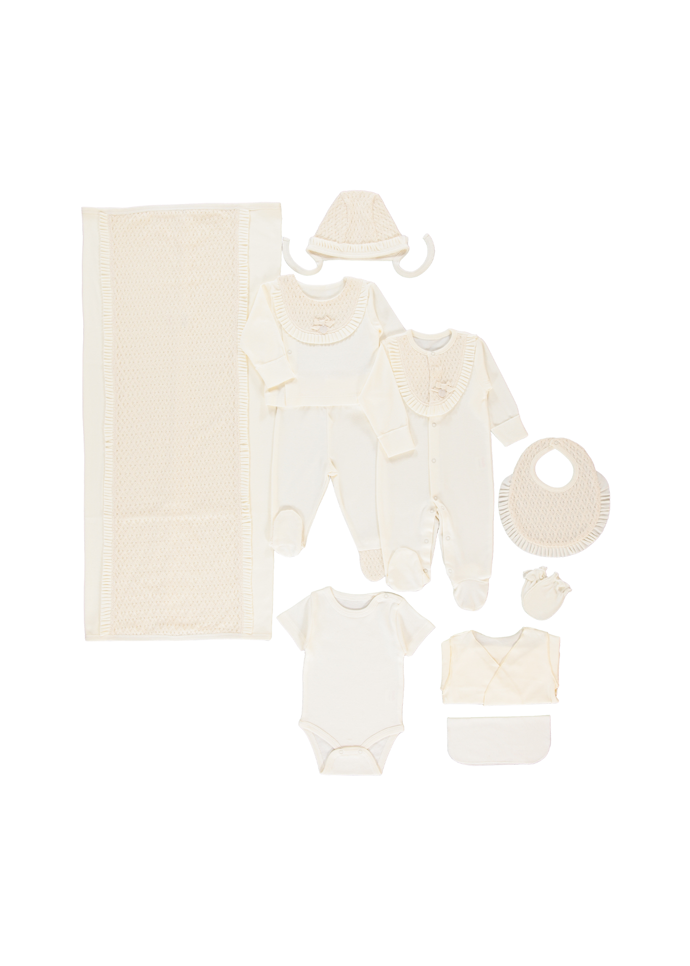 Set 10 Piese Maternitate Crem cu Dantela Little Lady Z1050 Bebetto