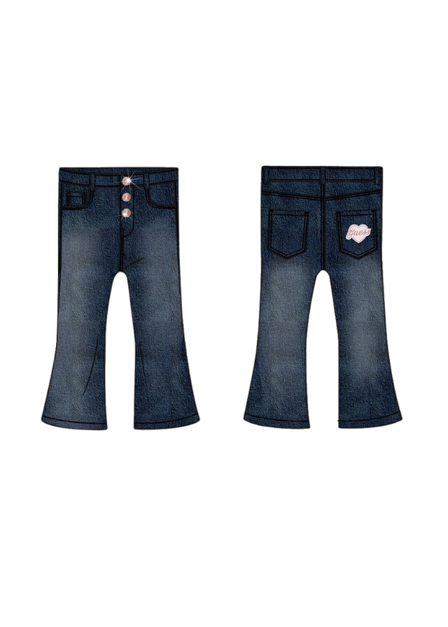 Pantaloni Denim Evazati K4BA02 D4CA0 RNBB Guess