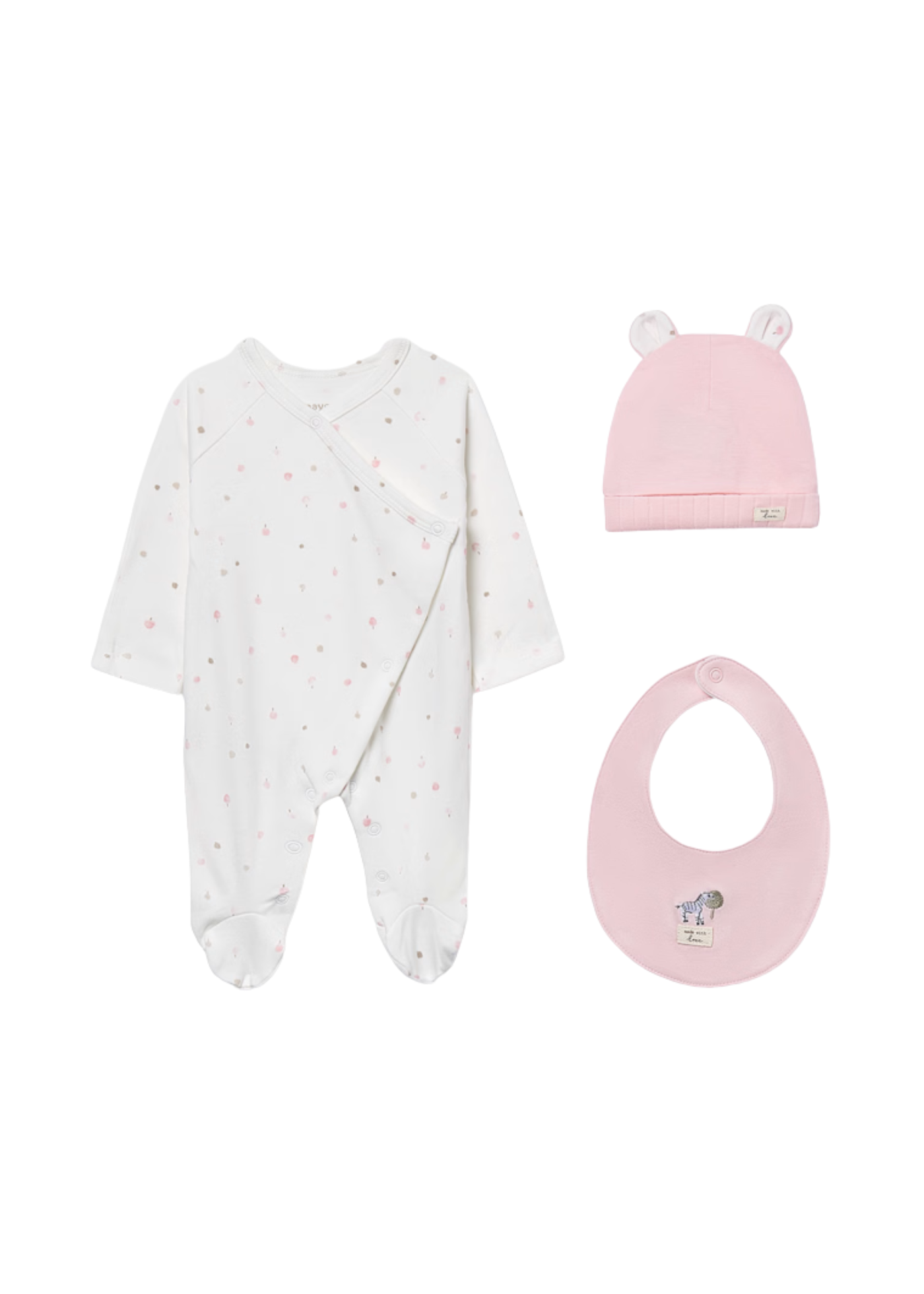 Set 3 Piese Salopeta Lunga Fes si Baveta Roz 9979 Mayoral