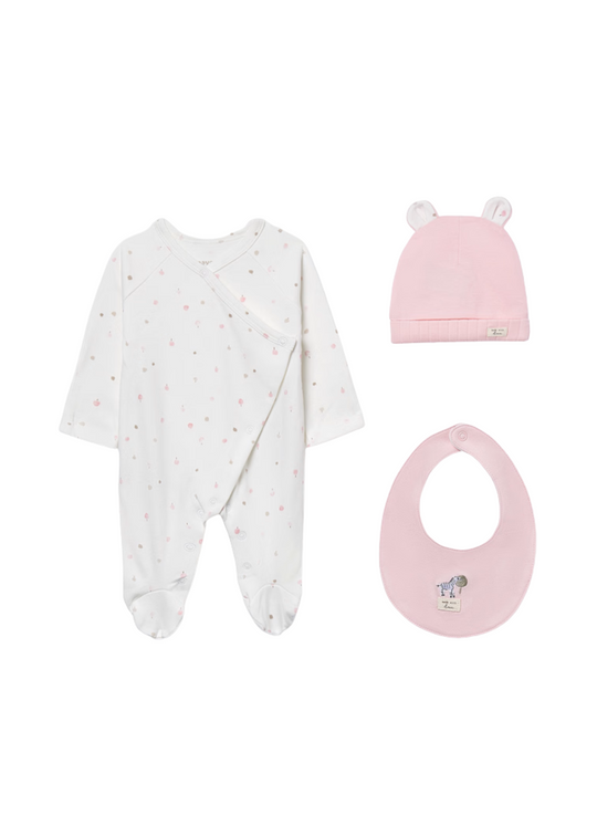 Set 3 Piese Salopeta Lunga Fes si Baveta Roz 9979 Mayoral