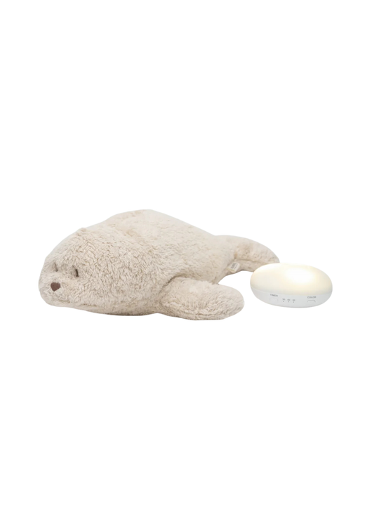 Foca Bumbac Organic Jucarie cu Lampa de Veghe Incorporata Gri – SEAL GRAY Moonie
