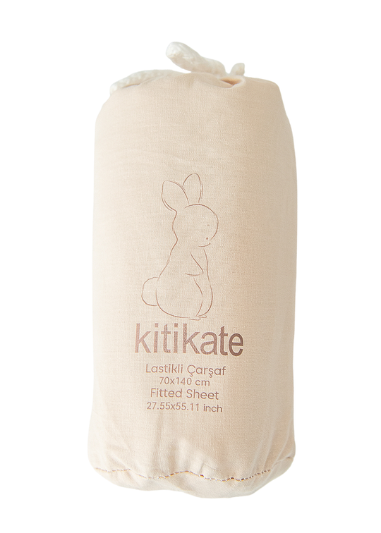 Cearceaf Bej Mare Bumbac Organic 70 x 140 cm S09015 Kitikate