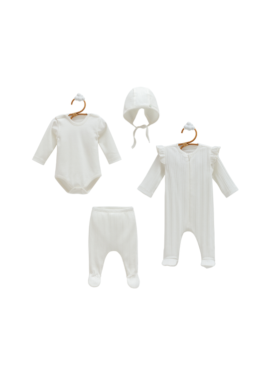 Set 4 Piese din Bumbac Crem ZK1929 Mell Sweet Baby