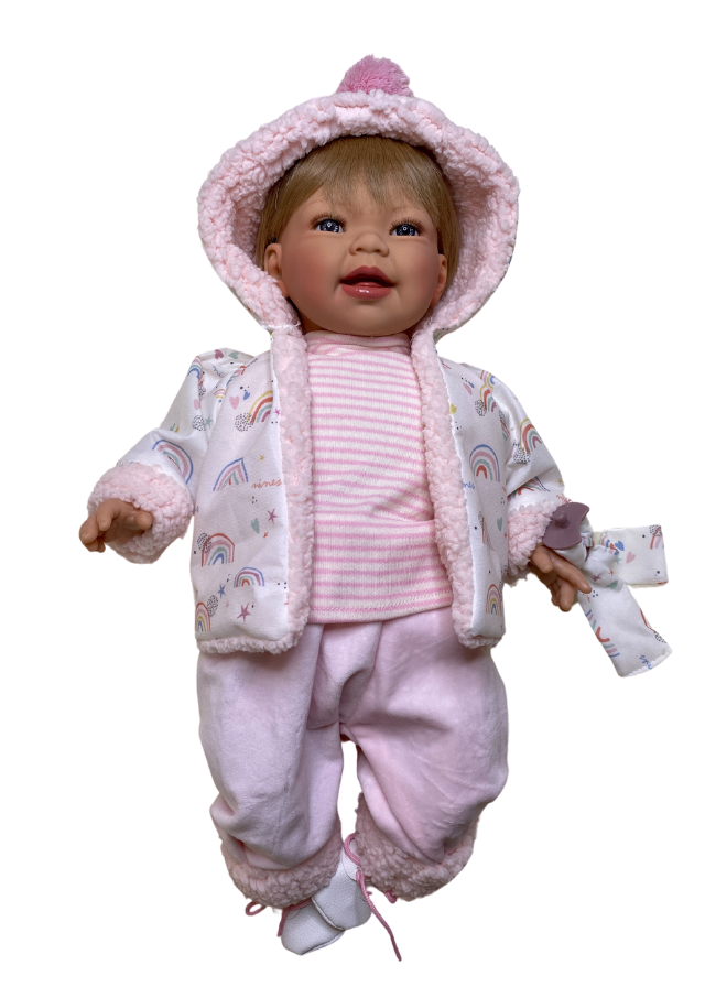 Papusa Susi Blonda cu Costum Roz, 45 cm 6172 Nines - Camera Bebelusului
