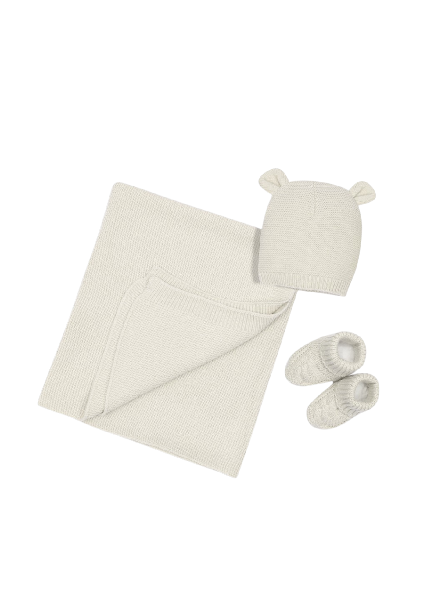 Set 3 Piese, Pled, Caciulita si Sosete Bej – SET52-05 InterBaby