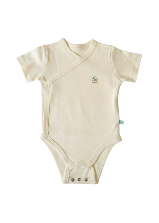 Beige Short Sleeve Bodysuit Made of Stretchy Organic Cotton S40155 KitiKate