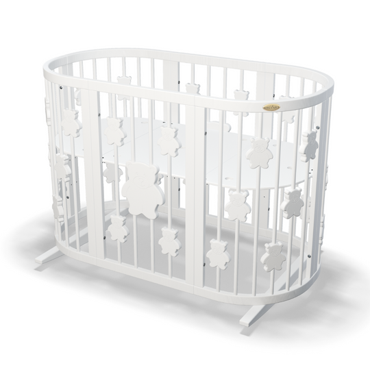 Patut Smart Ursuleti Rotund-Oval Evolutiv Transformabil Cosleeper 9in1 Lemn Arin 72 cm INGVART