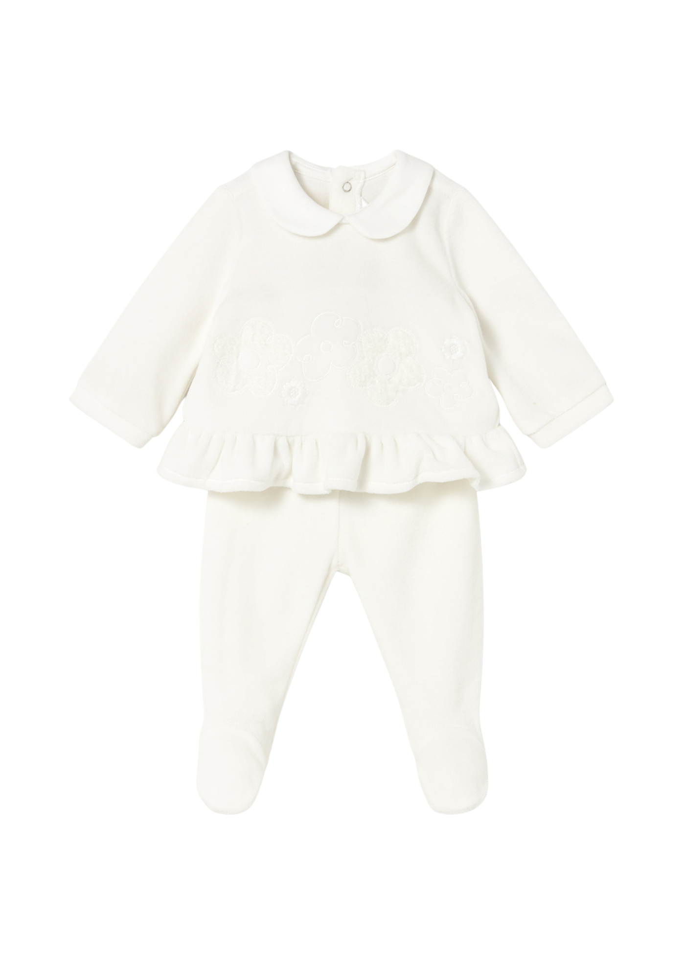 Set Bluza si Pantaloni Lungi Velur Crem 2554 Mayoral