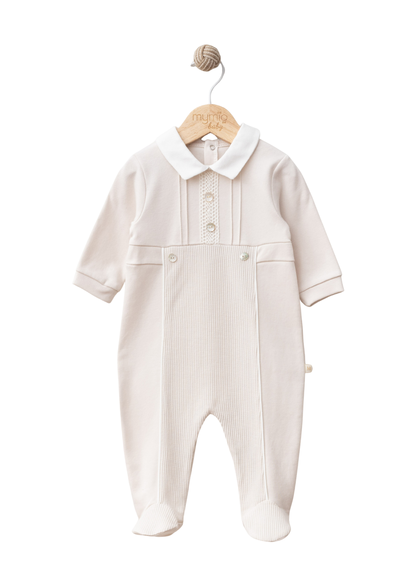 Salopeta Lunga Bej cu Guler Alb 4387 MyMio