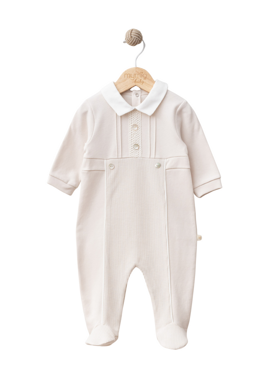 Salopeta Lunga Bej cu Guler Alb 4387 MyMio