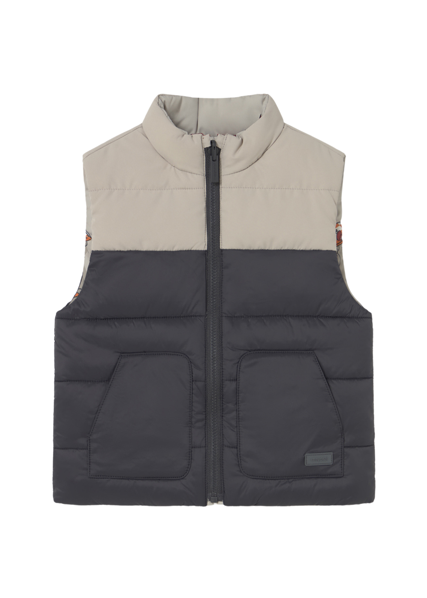 Vesta din Fas Reversibila Bej cu Gri cu Imprimeu Lupi 2348 Mayoral