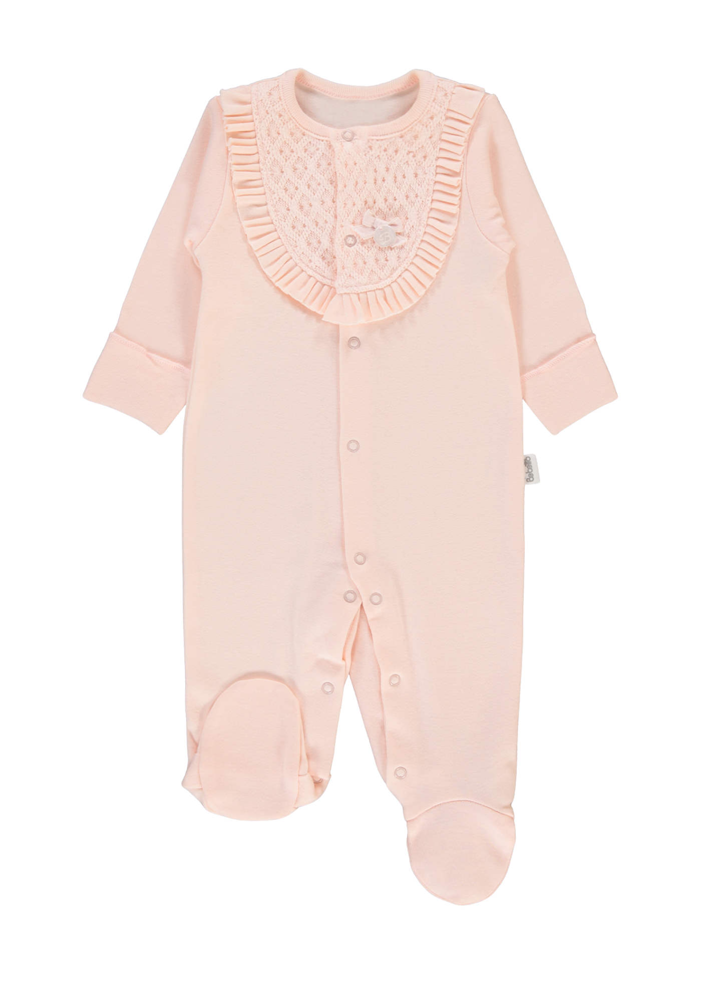 Salopeta Lunga Roz cu Dantela T4022 Bebetto