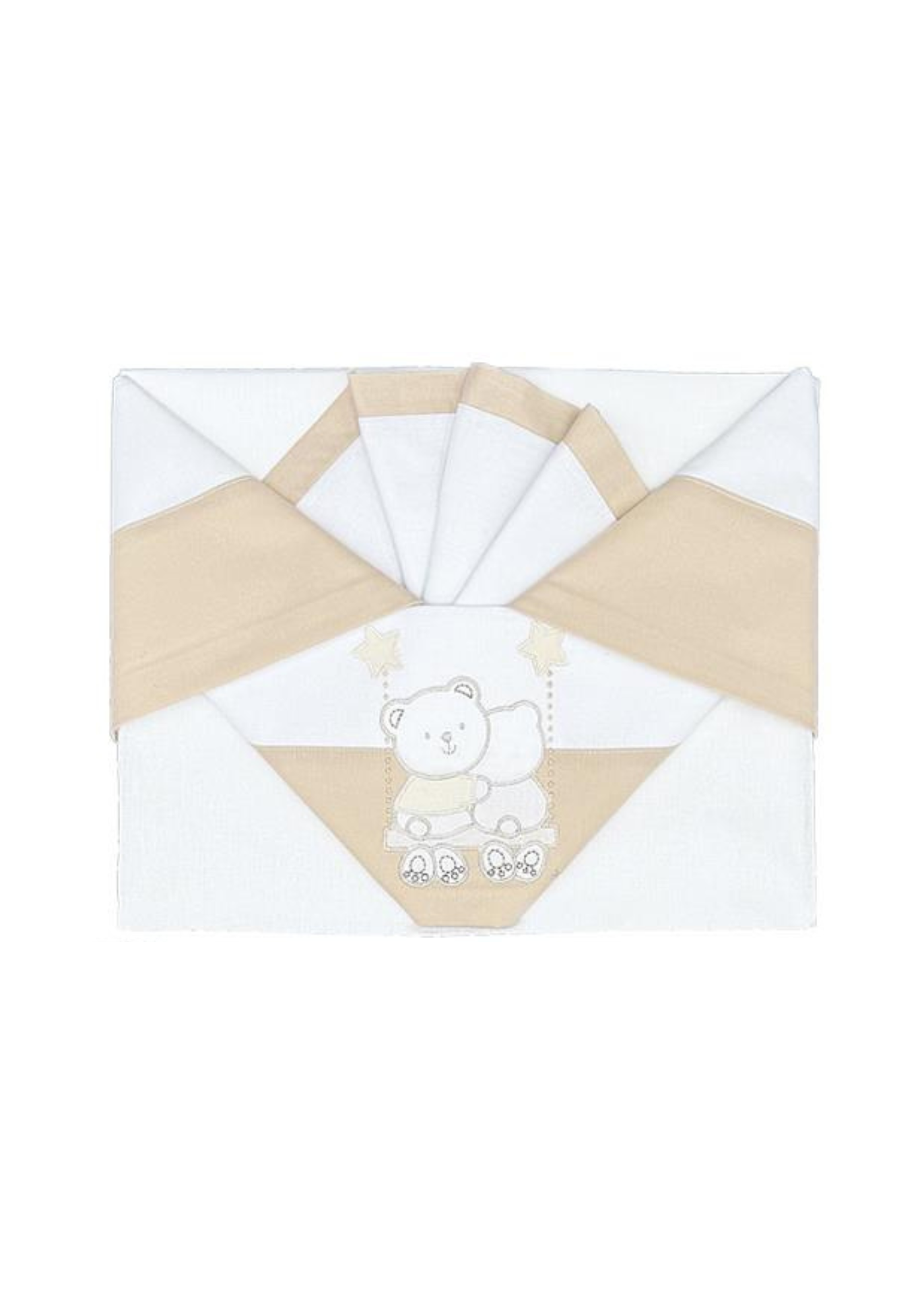Set Lenjerie Patut 3 Piese Alb-Crem cu Ursuleti in Leagan D04 Andy&Helen