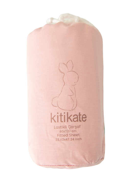 Cearceaf Roz Mediu Bumbac Organic 60 x 120 cm S09053 Kitikate