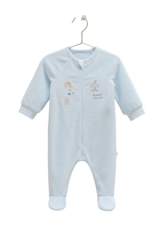 Salopeta Lunga Velur Bleu cu Fermoar TE2153 Mell Sweet Baby