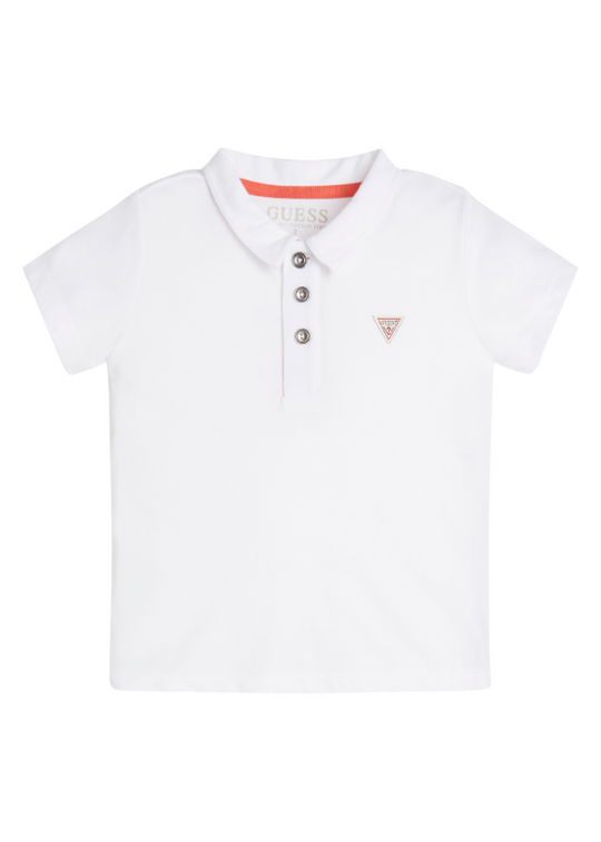 Tricou Polo Alb cu Maneca Scurta N2GP03 Guess