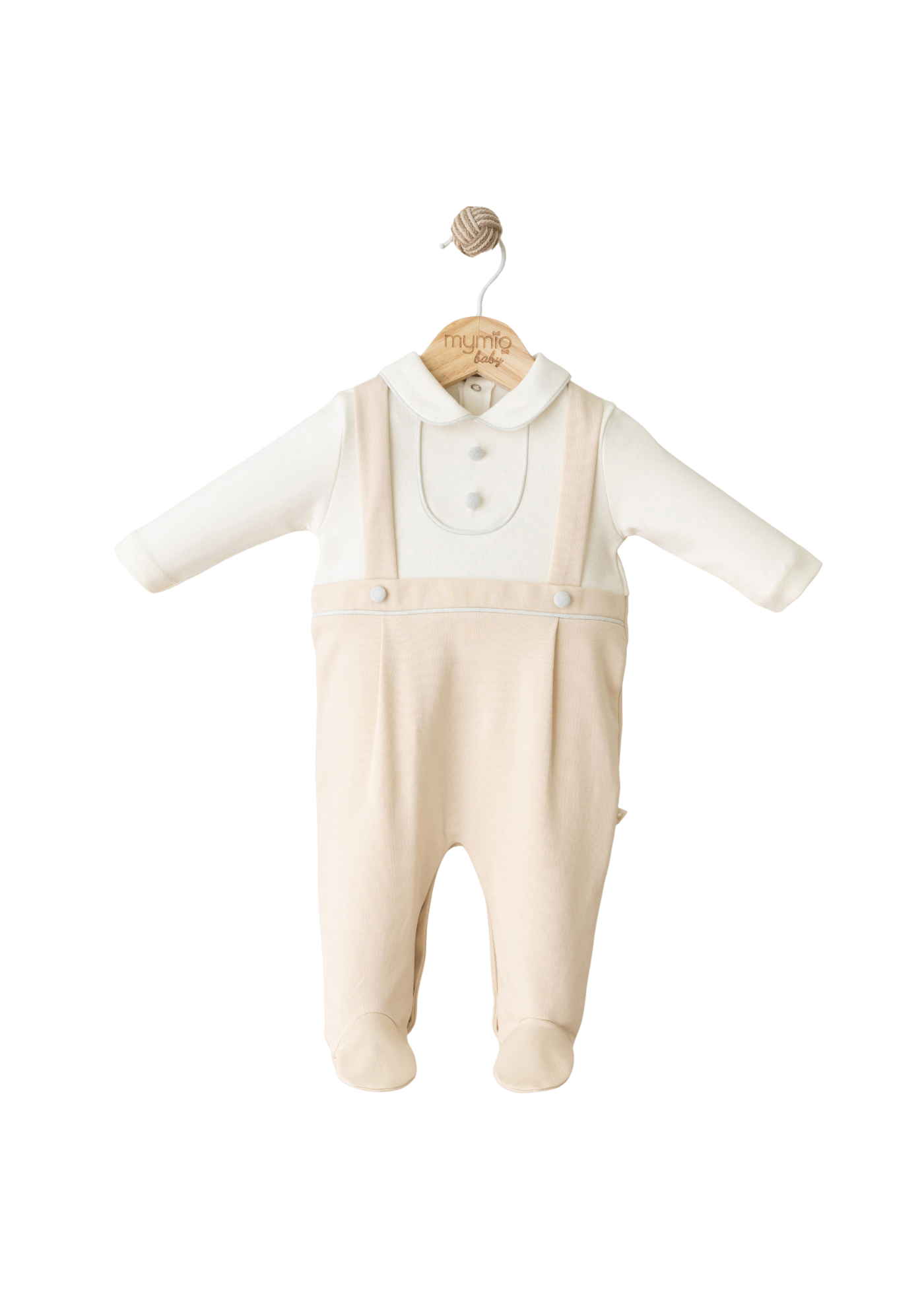 Salopeta Lunga Bej cu Bust Crem si Guler 4070 MyMio