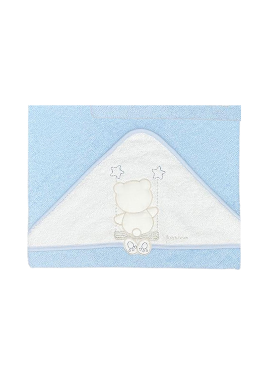 Prosop cu Capison Bleu cu Ursulet in Leagan 100x100 cm D04 Andy&Helen