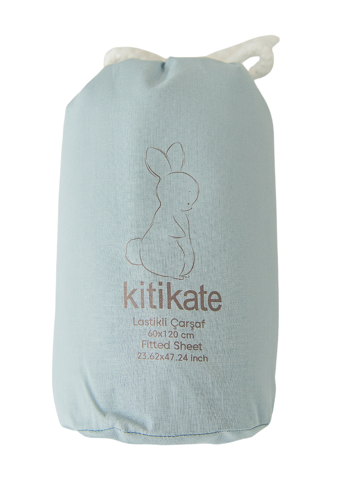 Cearceaf Bleu Mediu Bumbac Organic 60 x 120 cm S09053 Kitikate