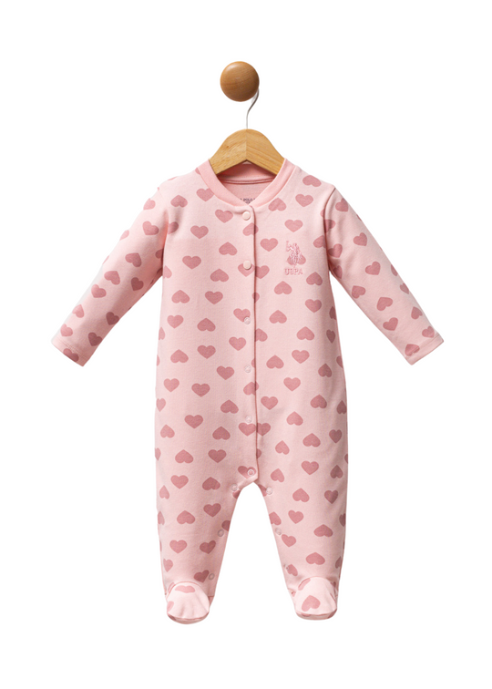 Salopeta Lunga Roz cu Imprimeu Inimi USB2715 Us Polo Assn