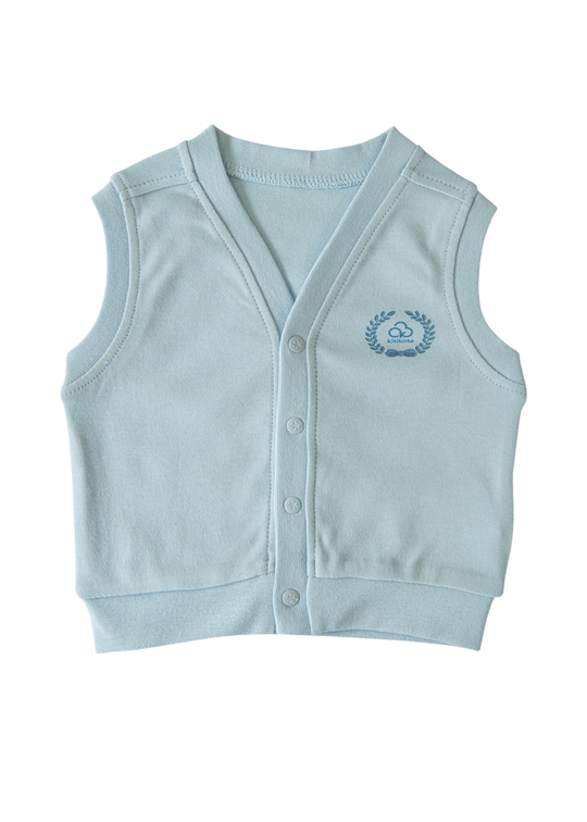 Blue Organic Cotton Vest with Snaps S26135 Kitikate