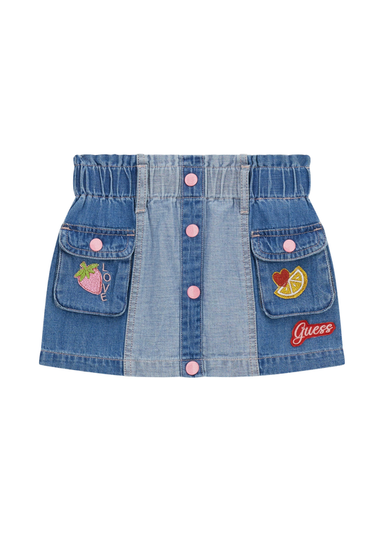 Fusta Denim cu Capse Roz K6GD05 D7850 MRBW  Guess