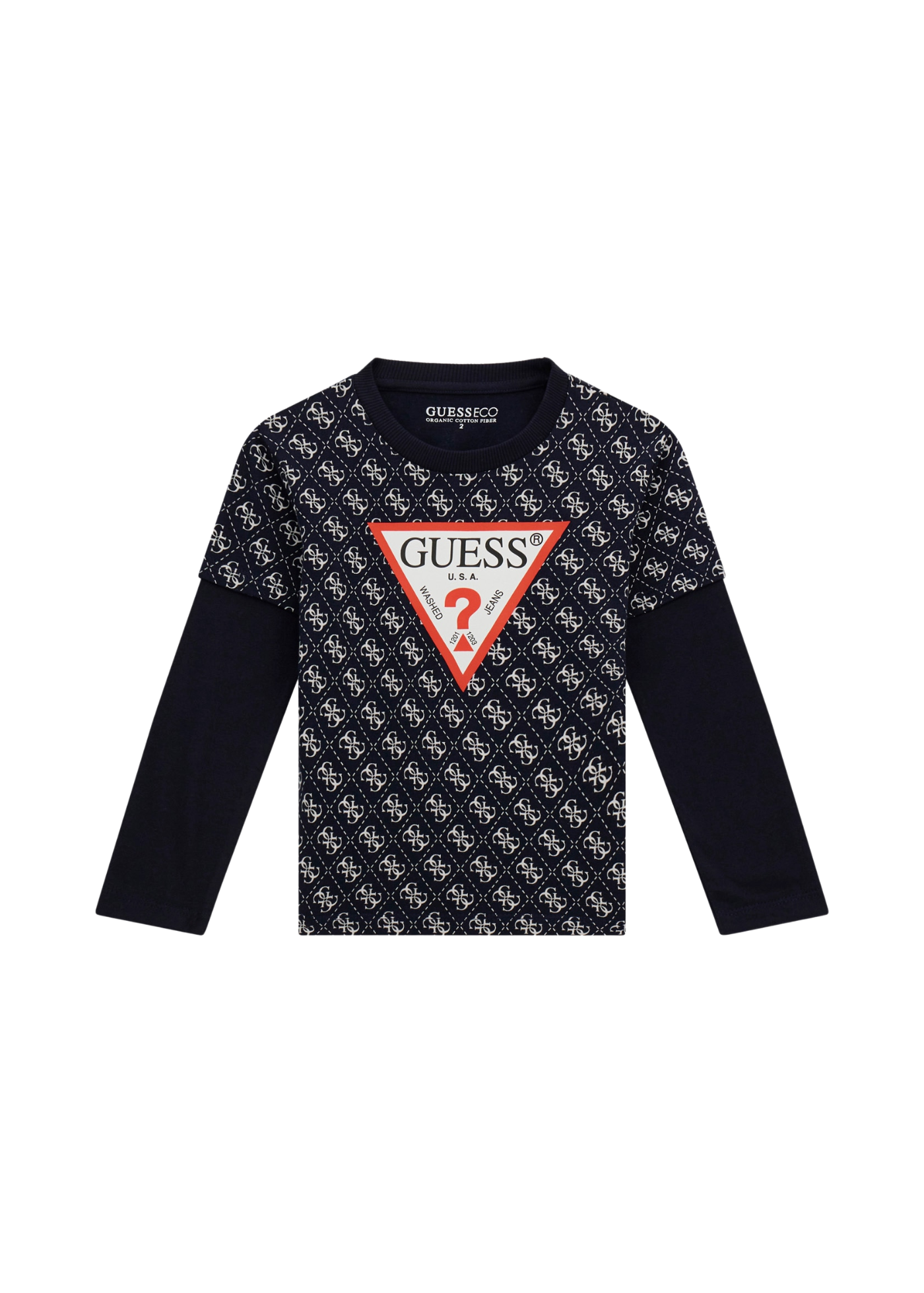 Bluza Bleumarin cu Maneca Lunga Imprimeu Monograma N5YI09 K8HM4 P7SR Guess