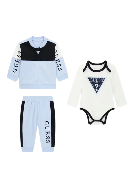 Set 3 Piese Bluza Sport, Body si Pantaloni Bleu cu Bleumarin H6YG03 – Guess