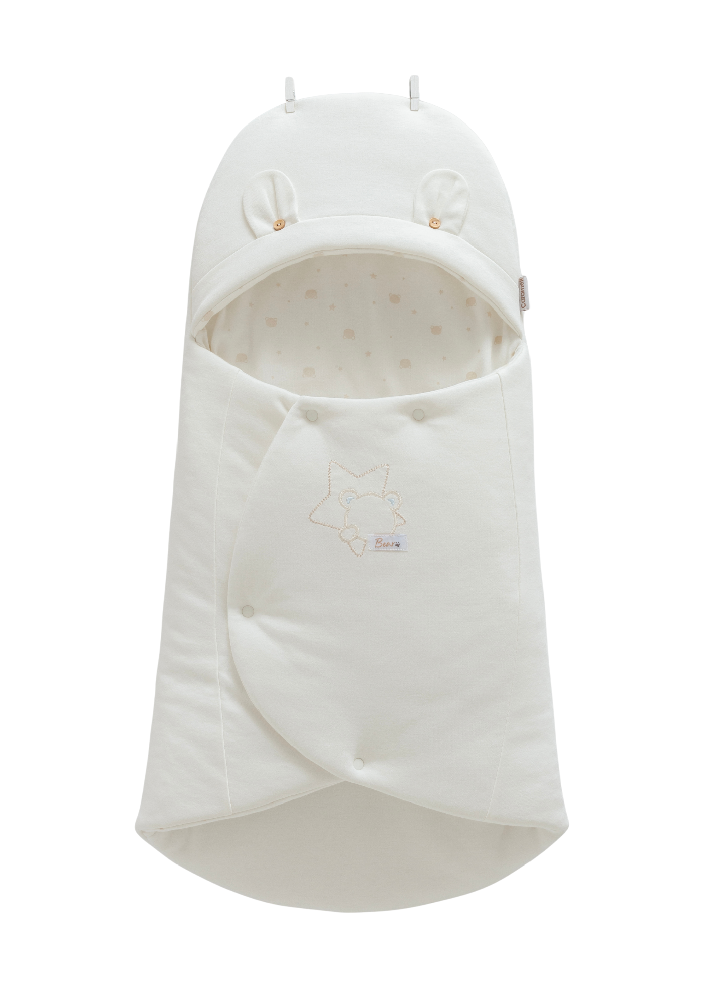 Portbebe Crem cu Broderie Stea ANE1826 Mell Sweet Baby