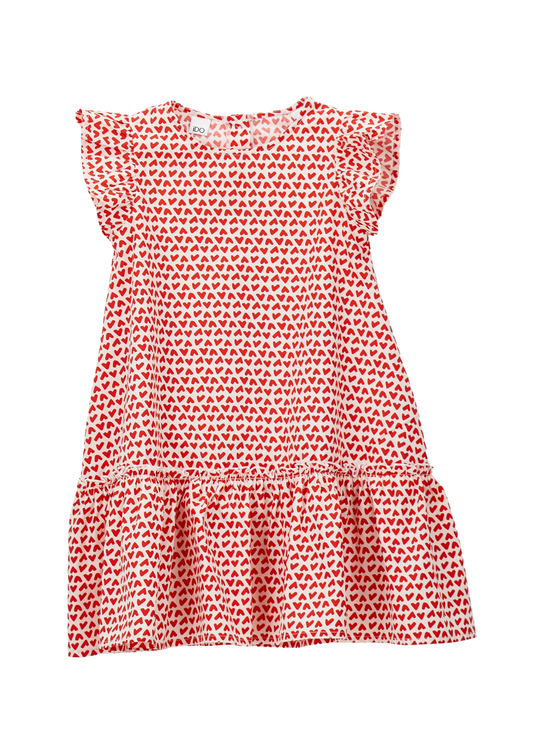 Sleeveless Cream Dress with Red Hearts 4.G501/G1 iDO