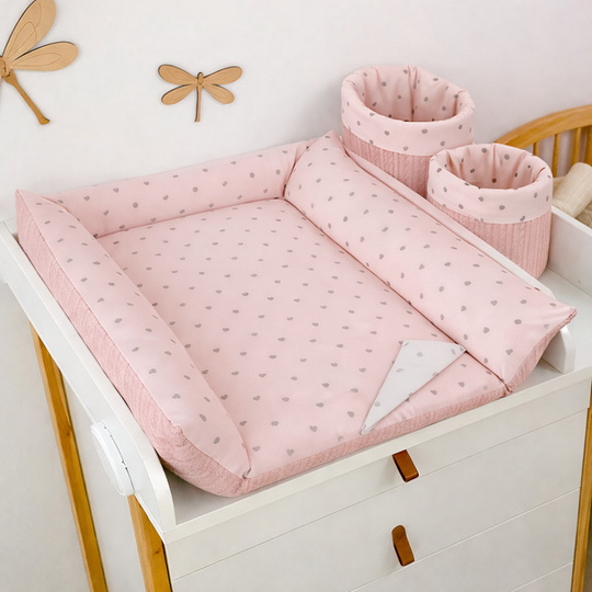 Salteluta Infasat Roz cu Picouri Gri pentru Cabinet Scandi Ingvart