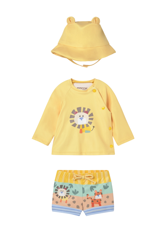 Costum de Baie cu Bluza Slip si Palarie Galben 1619 Mayoral