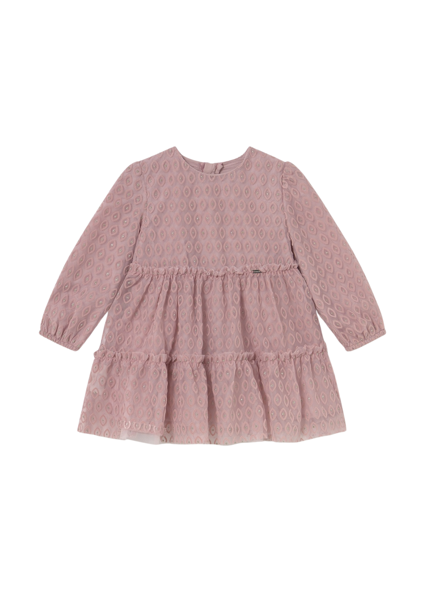 Rochie din tulle Roz Pudra cu Maneca Lunga 2907 Mayoral