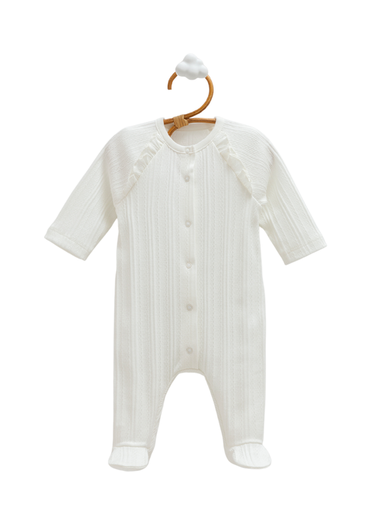 Salopeta Lunga Bumbac Crem TK1931 Mell Sweet Baby