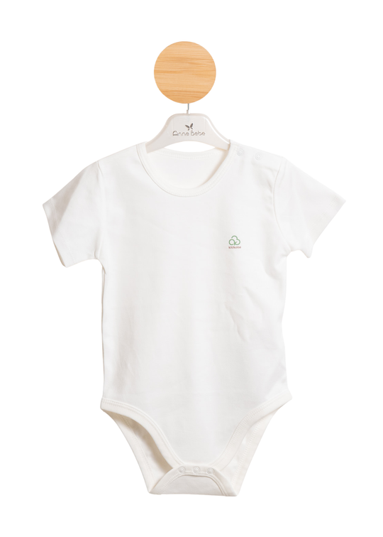 Kitikate Short Sleeve Organic Cotton Bodysuit Cream S58600
