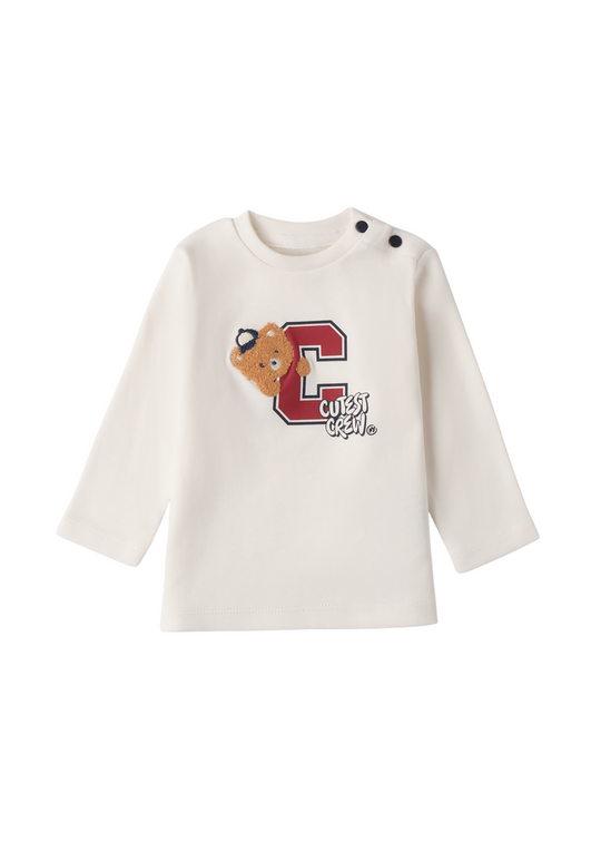 Bluza Crem cu Maneca Lunga cu Urs 4.F045/00 iDO