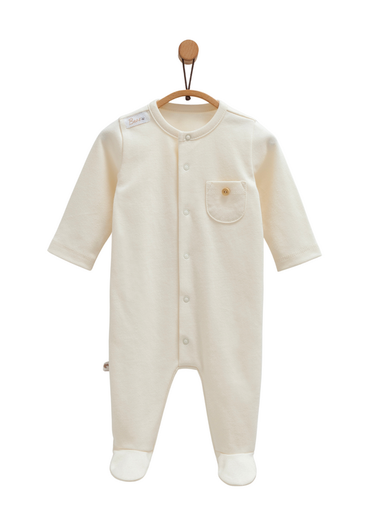 Salopeta Lunga Bej cu Buzunar pe Piept TE1459 Mell Sweet Baby