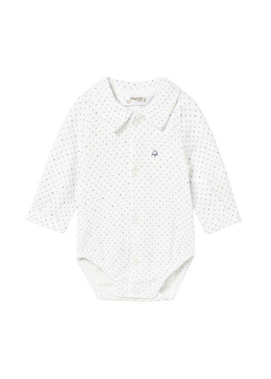 Body Crem cu Guler si Maneca Lunga Crem cu Imprimeu Albastru 2727 Mayoral