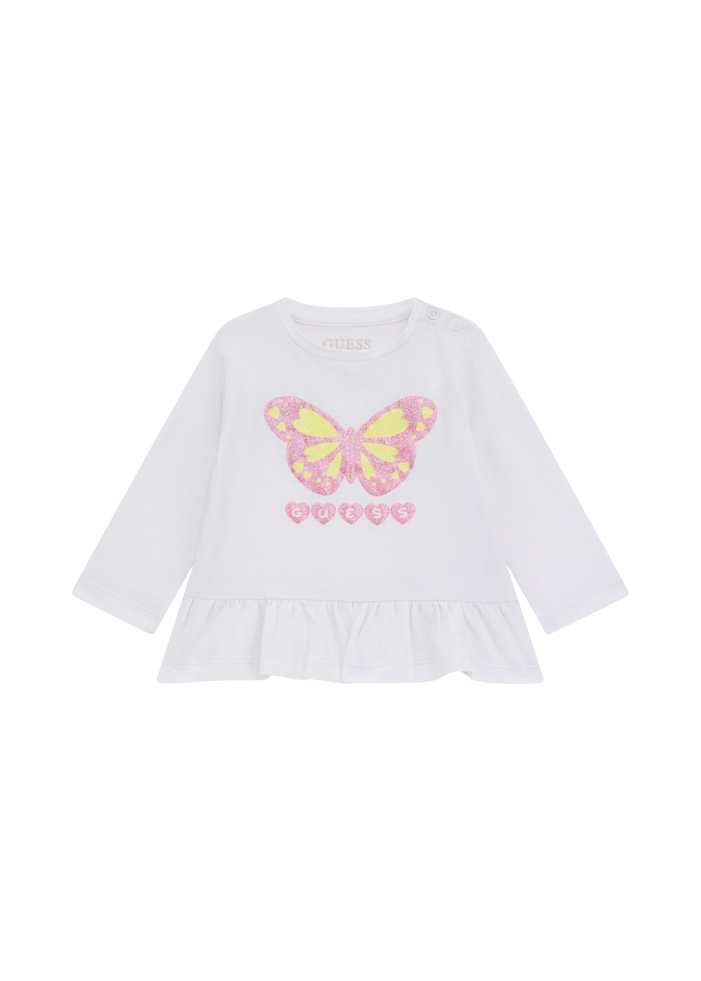 Bluza Alba cu Maneca Lunga cu Fluture A5YI01 K6YW4 G011 Guess