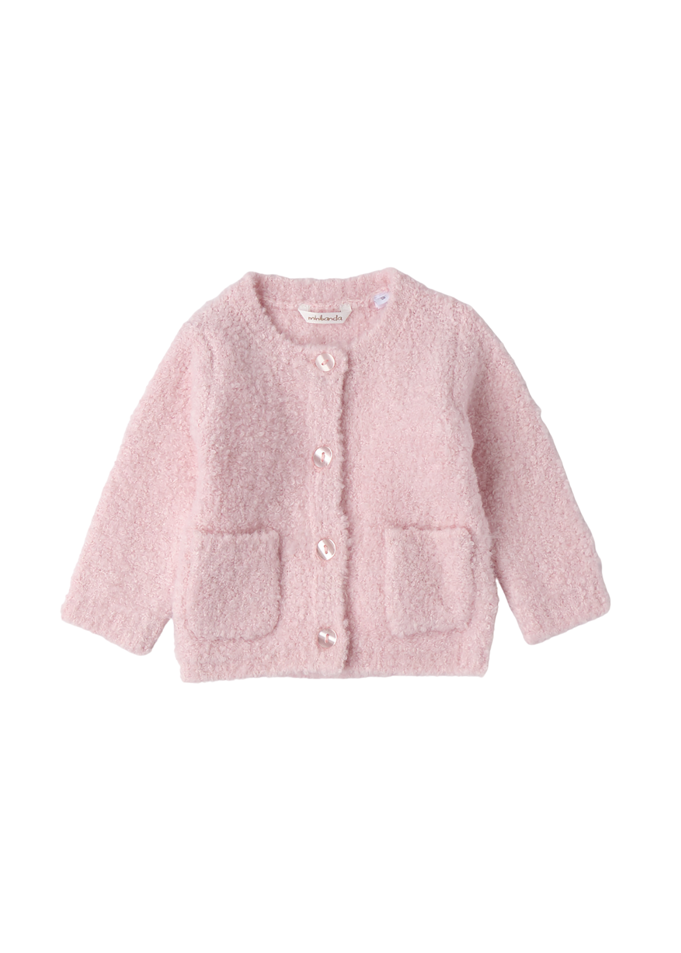 Cardigan Tricotat Roz Pufos cu Buzunare 3.F707/00 Minibanda