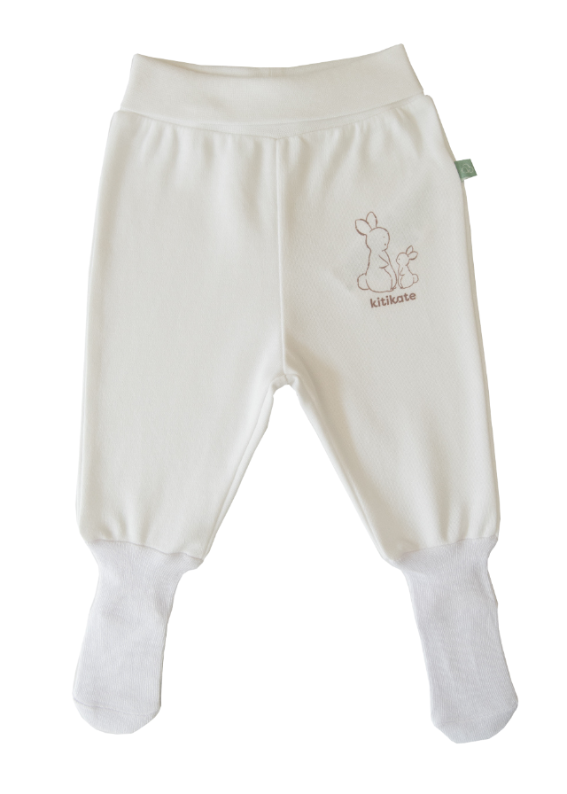 Pantaloni Crem din Bumbac Organic S71361 KitiKate