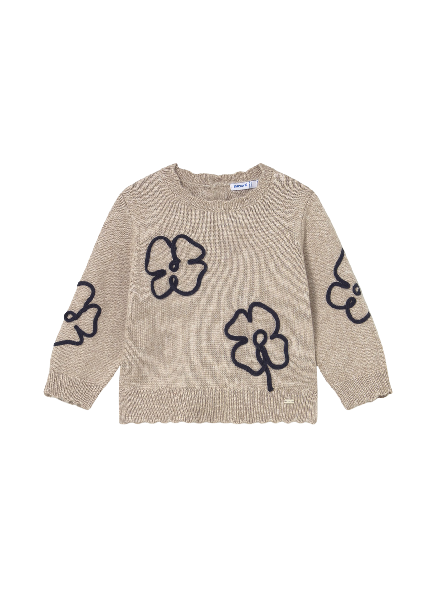 Pulover Bej cu Flori 2355 Mayoral