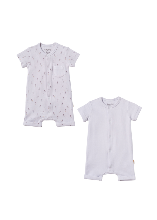 Set 2 Salopete Scurte Gri cu Imprimeu Zmeu Micromodal CSYM31117 Baby Cosy