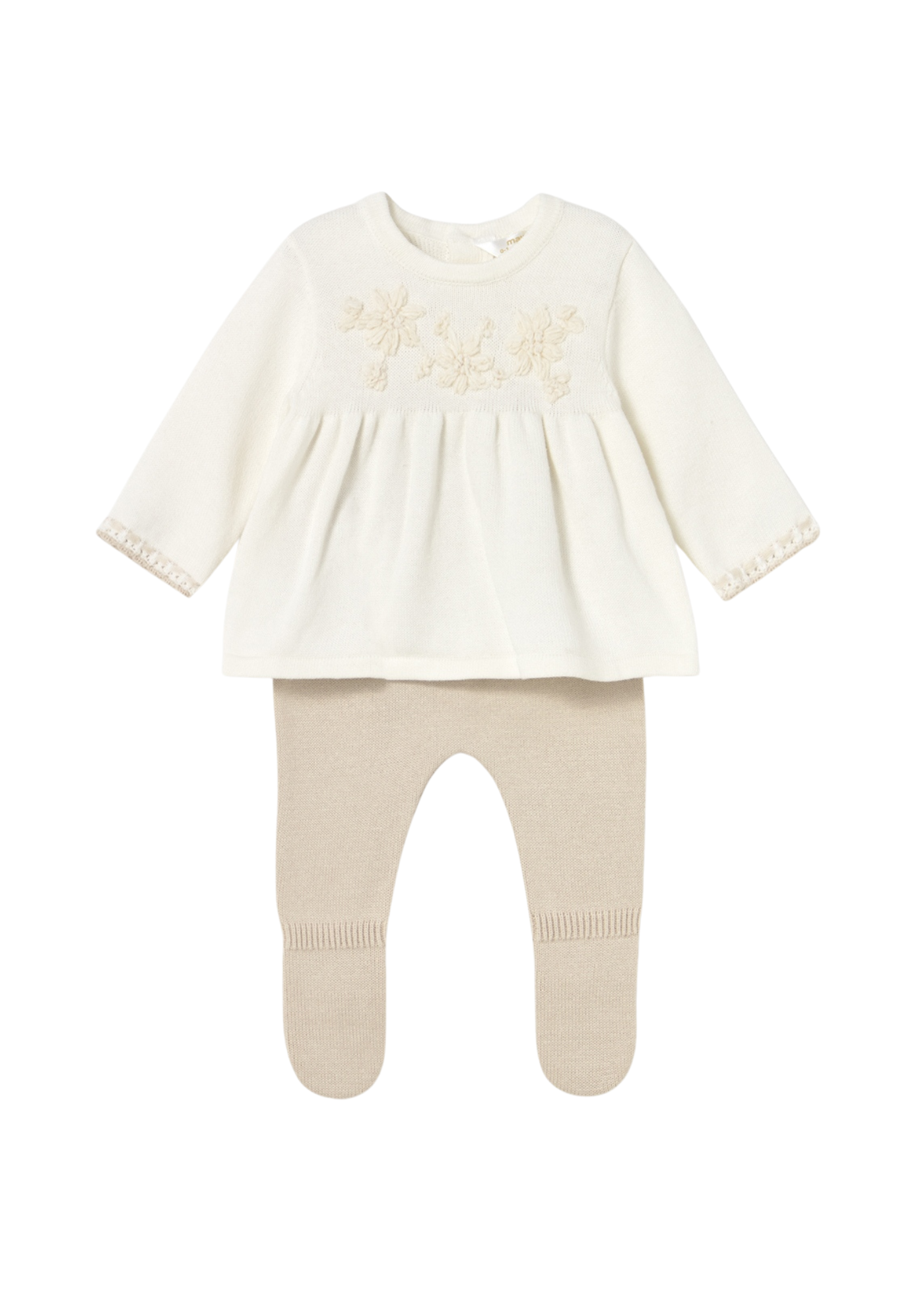 Set 2 Piese Tricotat Bej Bluza si Pantaloni Lungi 2553 Mayoral