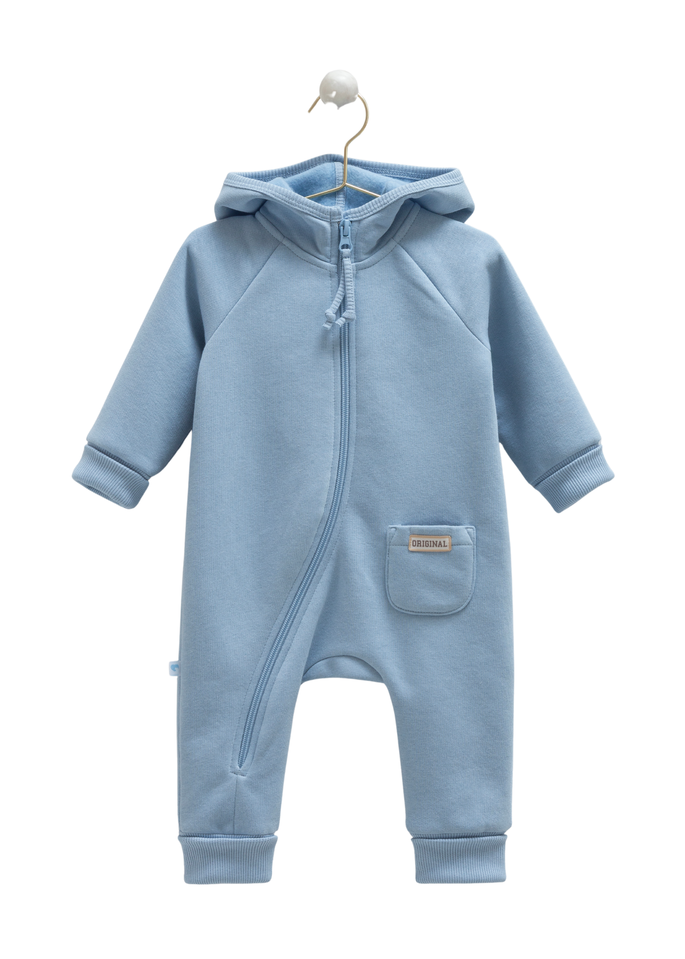 Combinezon Bumbac Bleu cu Gluga TE1895 Mell Sweet Baby